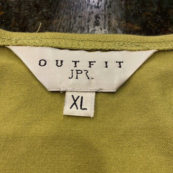 3 Piece McNaughton JPR Skirt 2 Top Set Tropical Palm Trees Sequins Green XL NEW - Picture 10 of 16